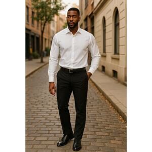 NWT Alain Dupetit Dress Shirt in White with French Cuffs